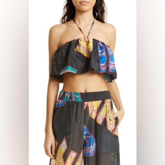 NEW Ganni 2-Way Cropped Strap Top - Picture 2 of 5